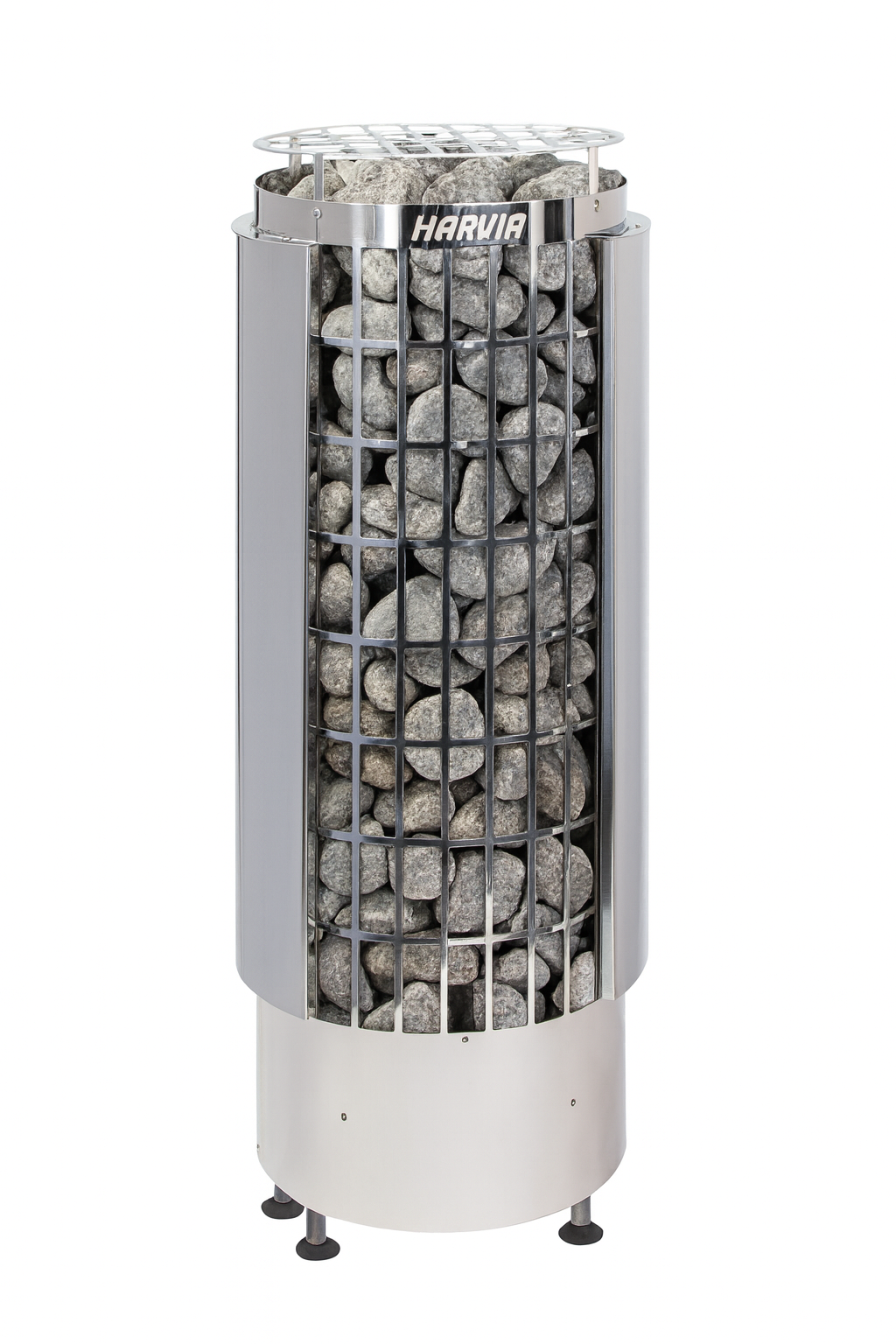Harvia Cilindro PC90E electric sauna heater with stylish design and stone compartment for optimal heat