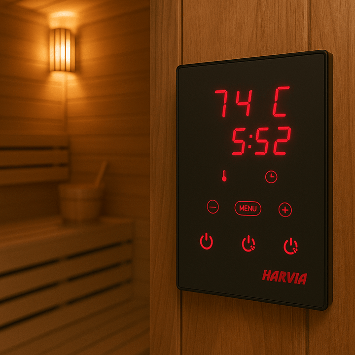 Harvia CX30C-U1 control package for sauna with digital display and buttons for easy temperature control