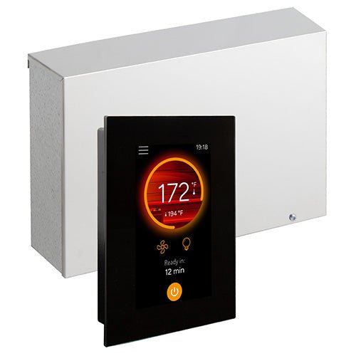 Harvia FX30 sauna control unit with sleek touchscreen display for temperature management