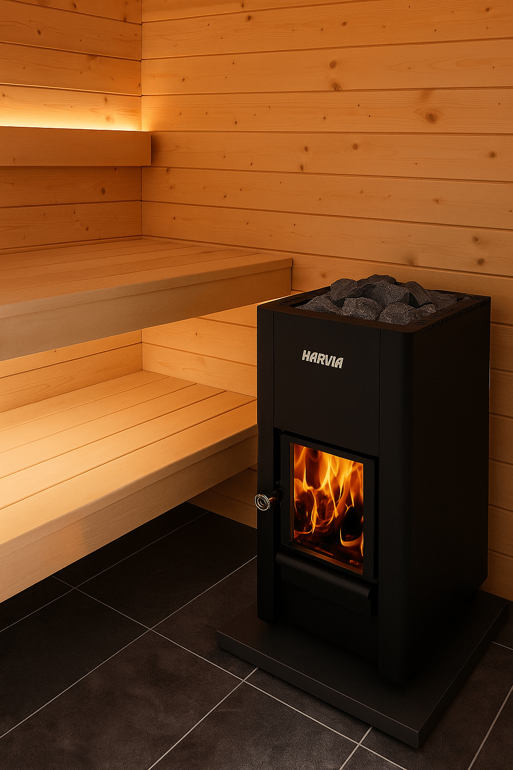 Harvia Linear 22 GreenFlame Wood - Burning Sauna Stove - My Luxury Home Spa