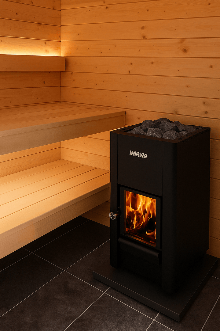 Harvia Linear 22 GreenFlame Wood - Burning Sauna Stove - My Luxury Home Spa