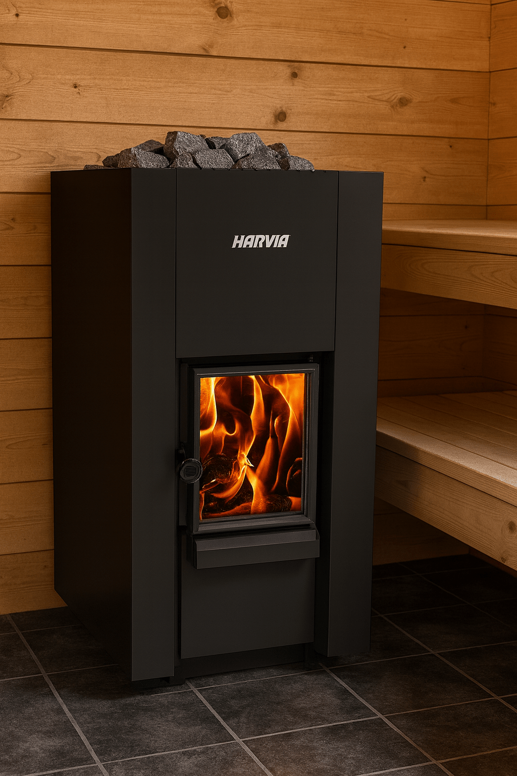 Harvia Linear 22 GreenFlame Wood - Burning Sauna Stove - My Luxury Home Spa