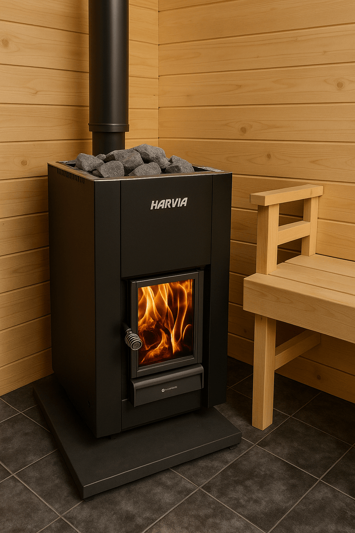 Harvia Linear 22 GreenFlame Wood - Burning Sauna Stove - My Luxury Home Spa