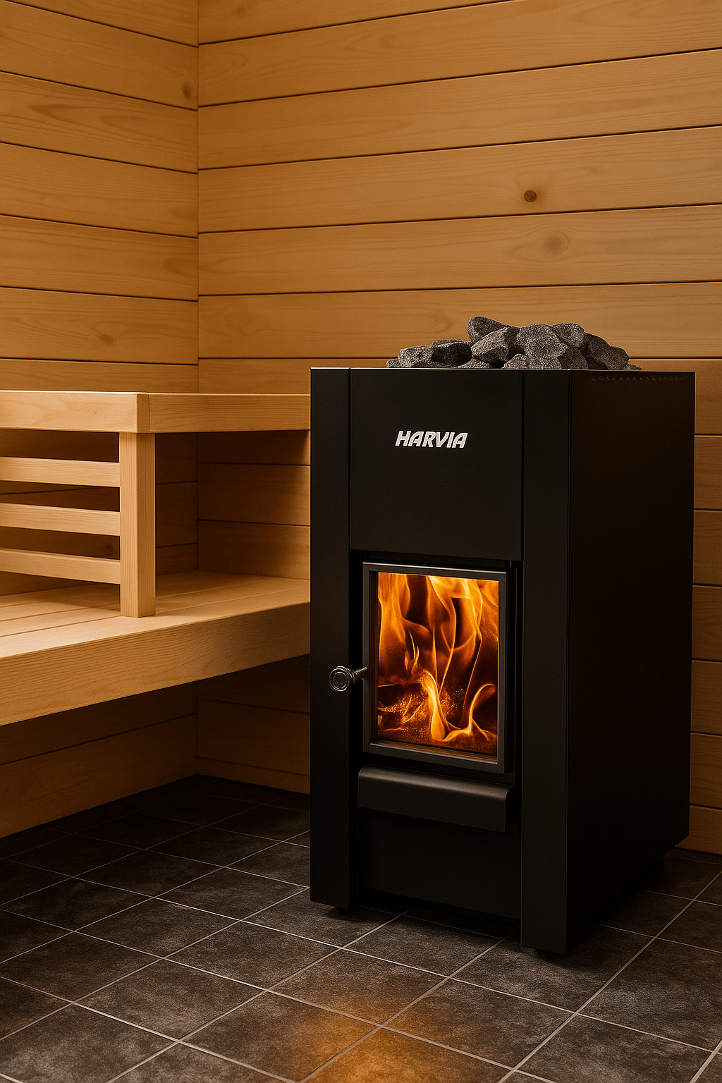 Harvia Linear 22 GreenFlame Wood - Burning Sauna Stove - My Luxury Home Spa