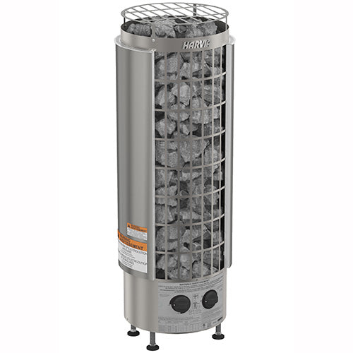 Harvia Cilindro PC90 sauna heater stainless steel cylindrical electric heater with stone cage and controls