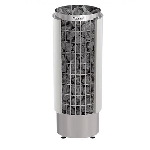 Harvia Cilindro PC90E electric sauna heater stainless steel tower filled with sauna stones for home spas