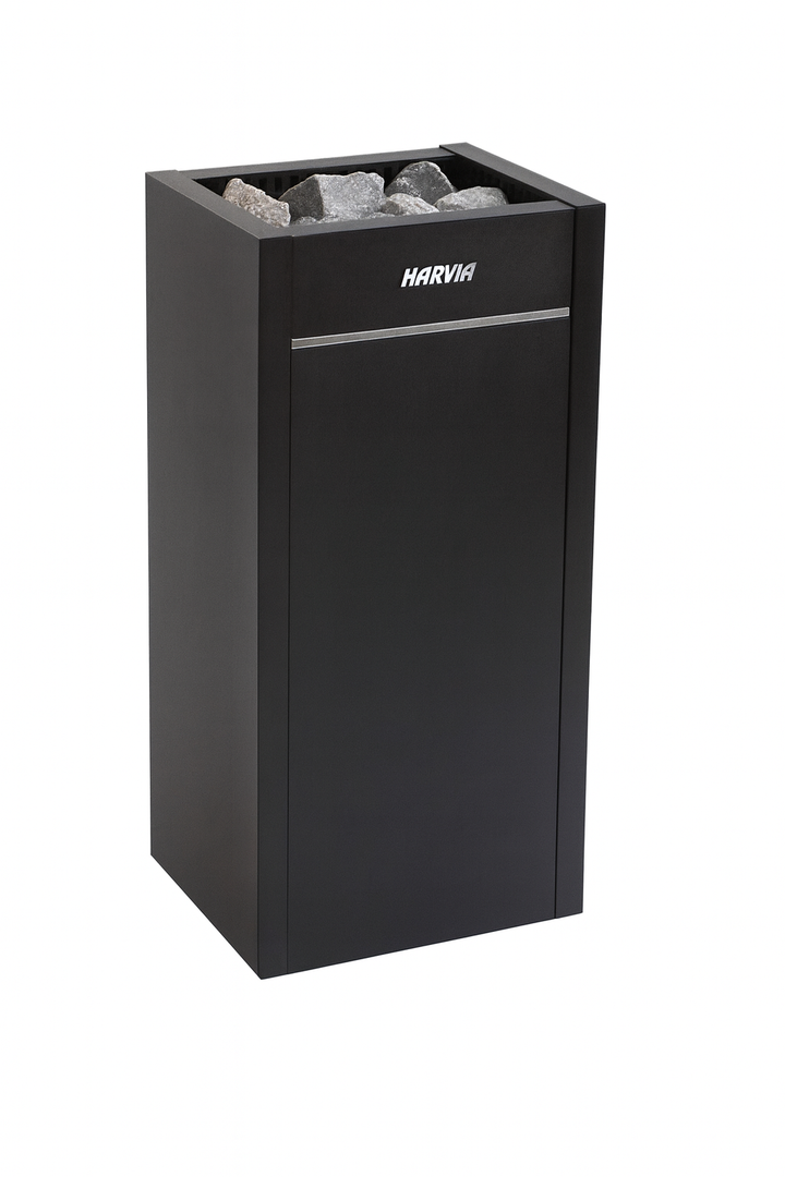 Harvia Virta HL90E electric sauna heater black freestanding tower with sauna stones for home saunas