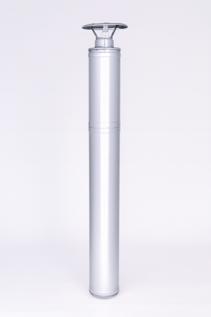 Harvia wood burning sauna stove chimney pipe in silver metal finish for sauna heaters