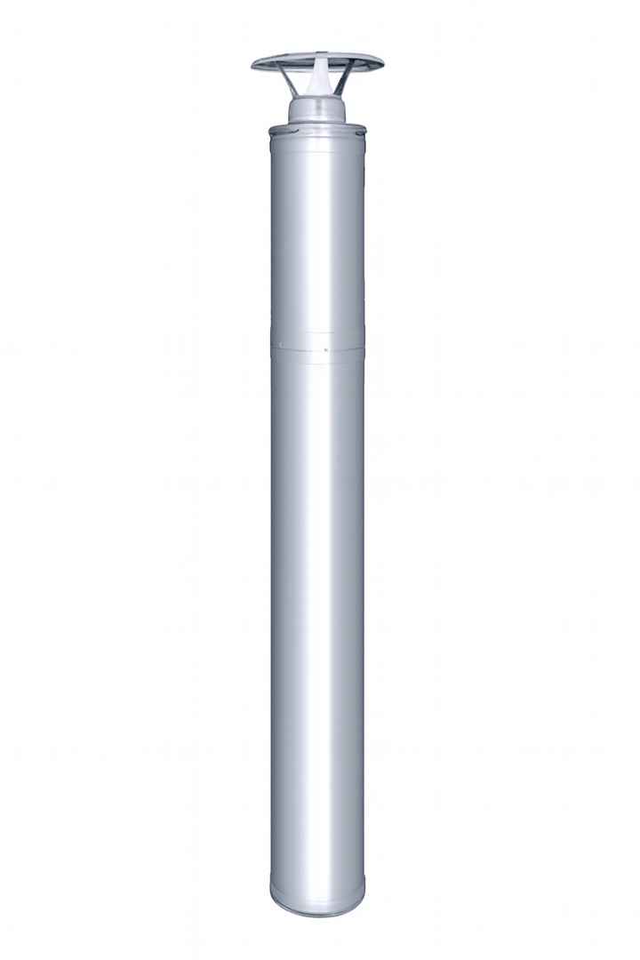 Chimney pipe for Harvia Legend 150 wood-burning sauna stove in stainless steel finish