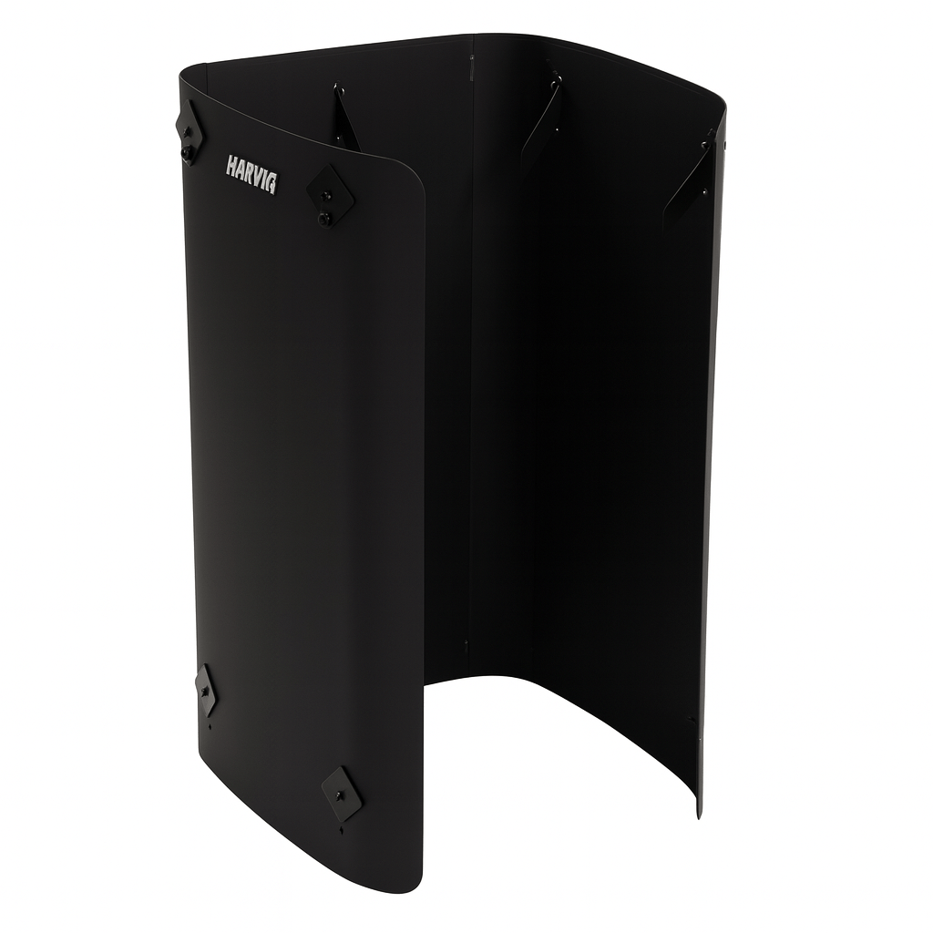 Harvia M3 sauna heater kit with sleek black protective casing for sauna installations