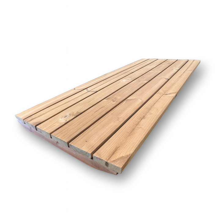 Wooden sauna bench panel included in the Harvia M3 sauna heater kit for comfortable seating