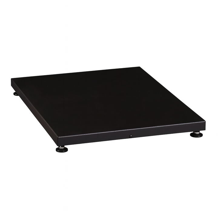 Black metal base stand for Harvia M3 sauna heater package with adjustable feet