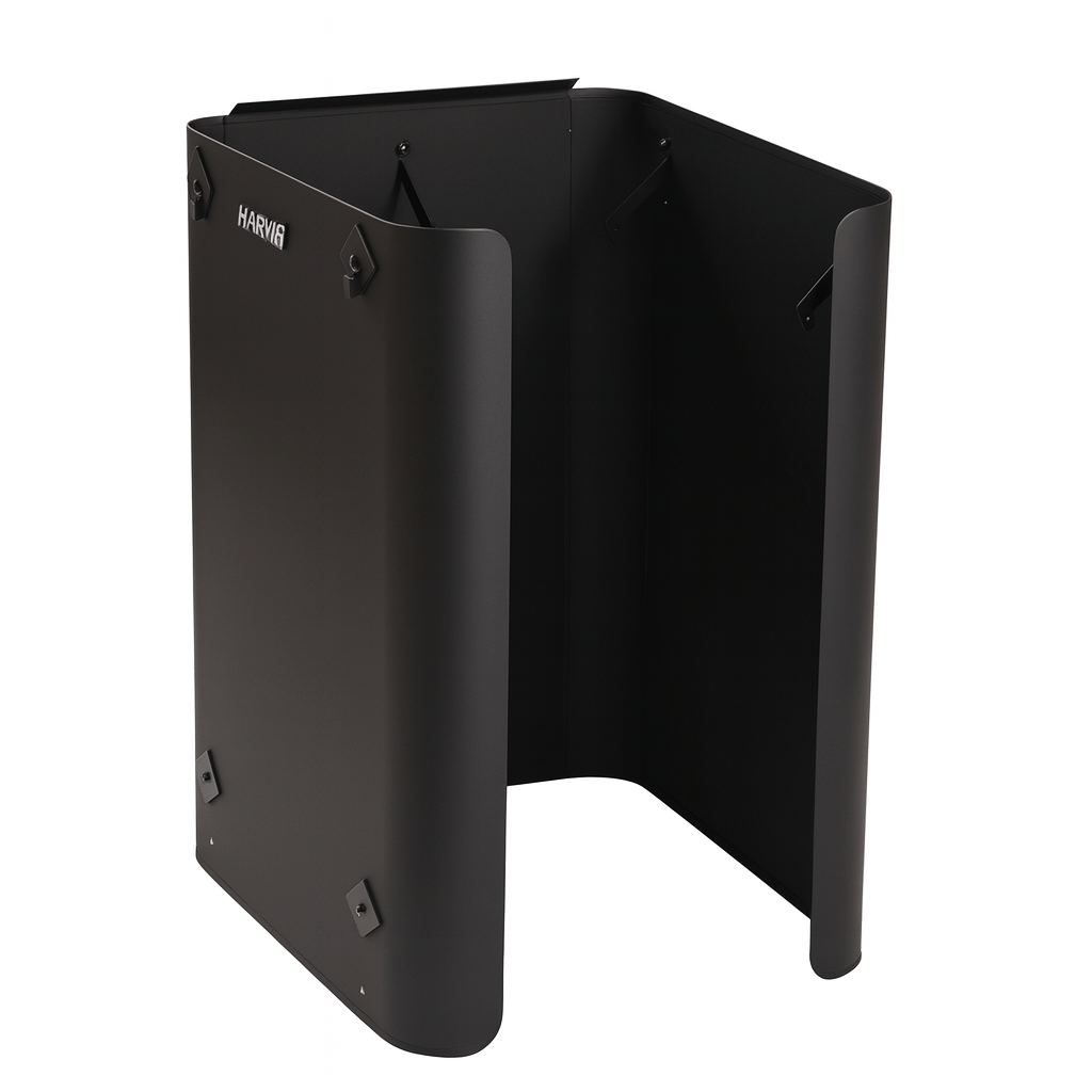 Harvia Pro 20 sauna heater package featuring durable black protective casing for optimal heat management