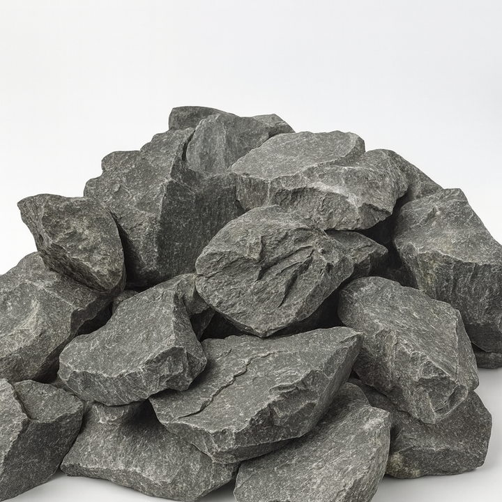 Harvia Pro 20 sauna heater package with natural grey sauna stones for efficient heat retention