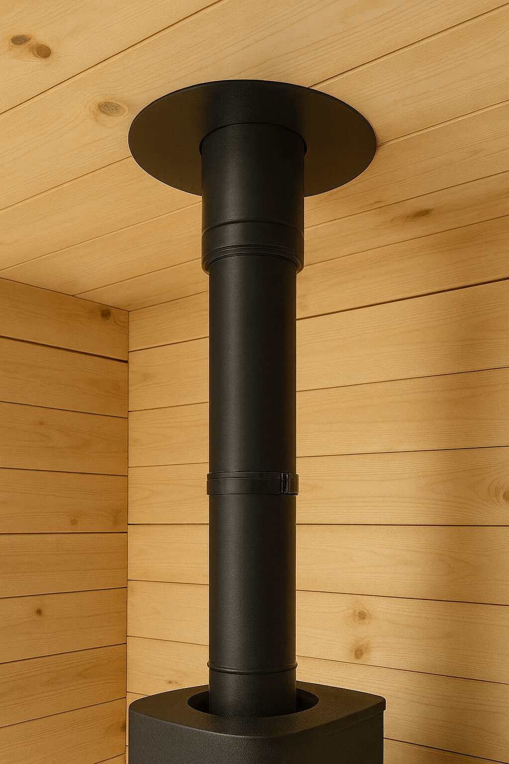Harvia WHP1500M 1500 mm Black Steel Chimney Kit - My Luxury Home Spa