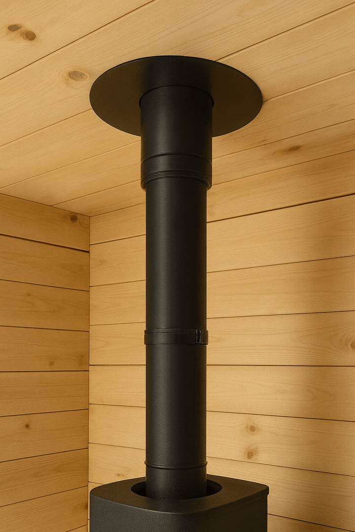 Harvia WHP1500M 1500 mm Black Steel Chimney Kit - My Luxury Home Spa