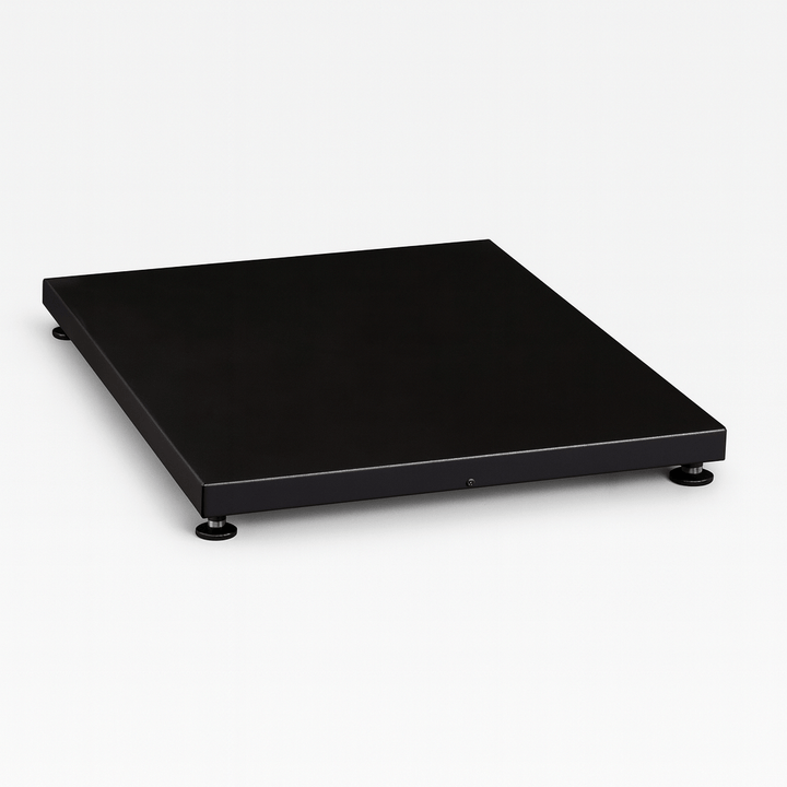 Harvia wood-burning sauna stove kit base platform with sturdy black finish and adjustable feet