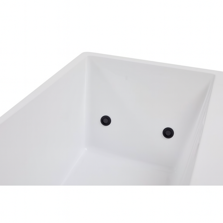Sierra Spa white Home Spa Cold Plunge tub interior with two black circular controls