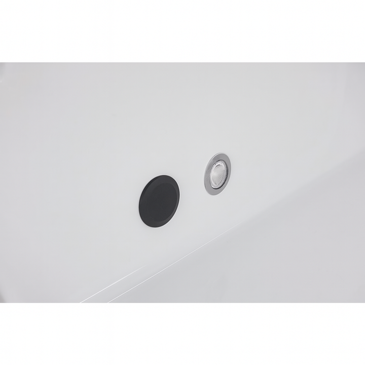 Close-up of control buttons on Sierra Spa Home Spa Cold Plunge tub in white finish