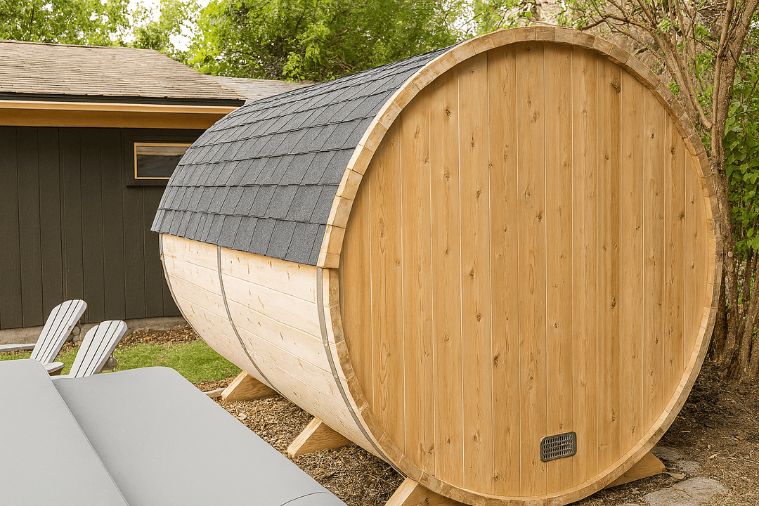 Leisurecraft barrel sauna home spa sauna kit made from natural wood for outdoor relaxation