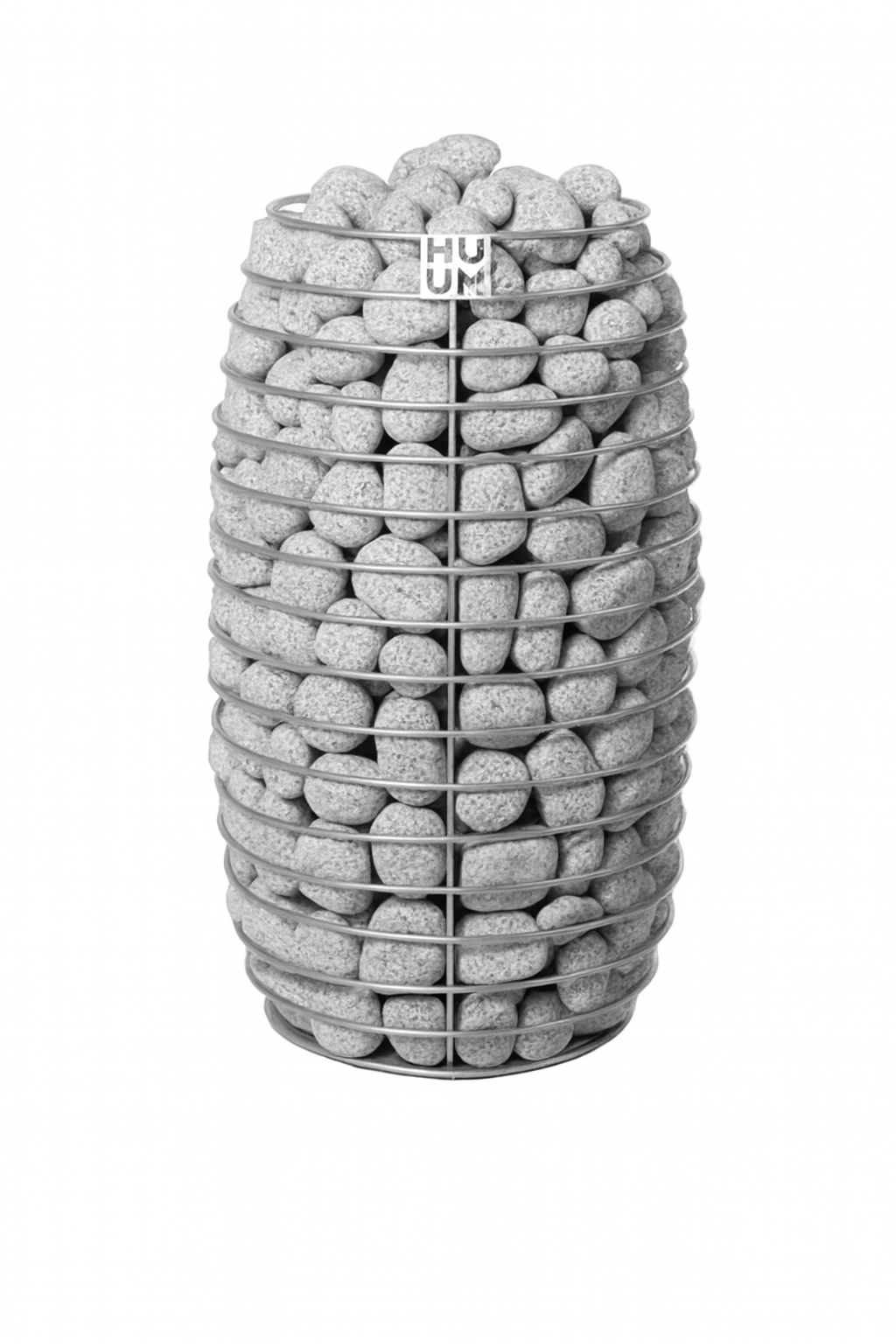 HIVE Mini Series sauna heater with stacked sauna stones inside metal frame by My Luxury Home Spa