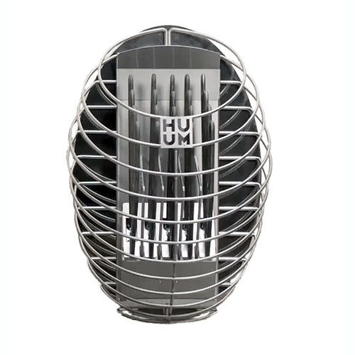 HUUM 9kW electric sauna heater with modern stainless steel protective cage design