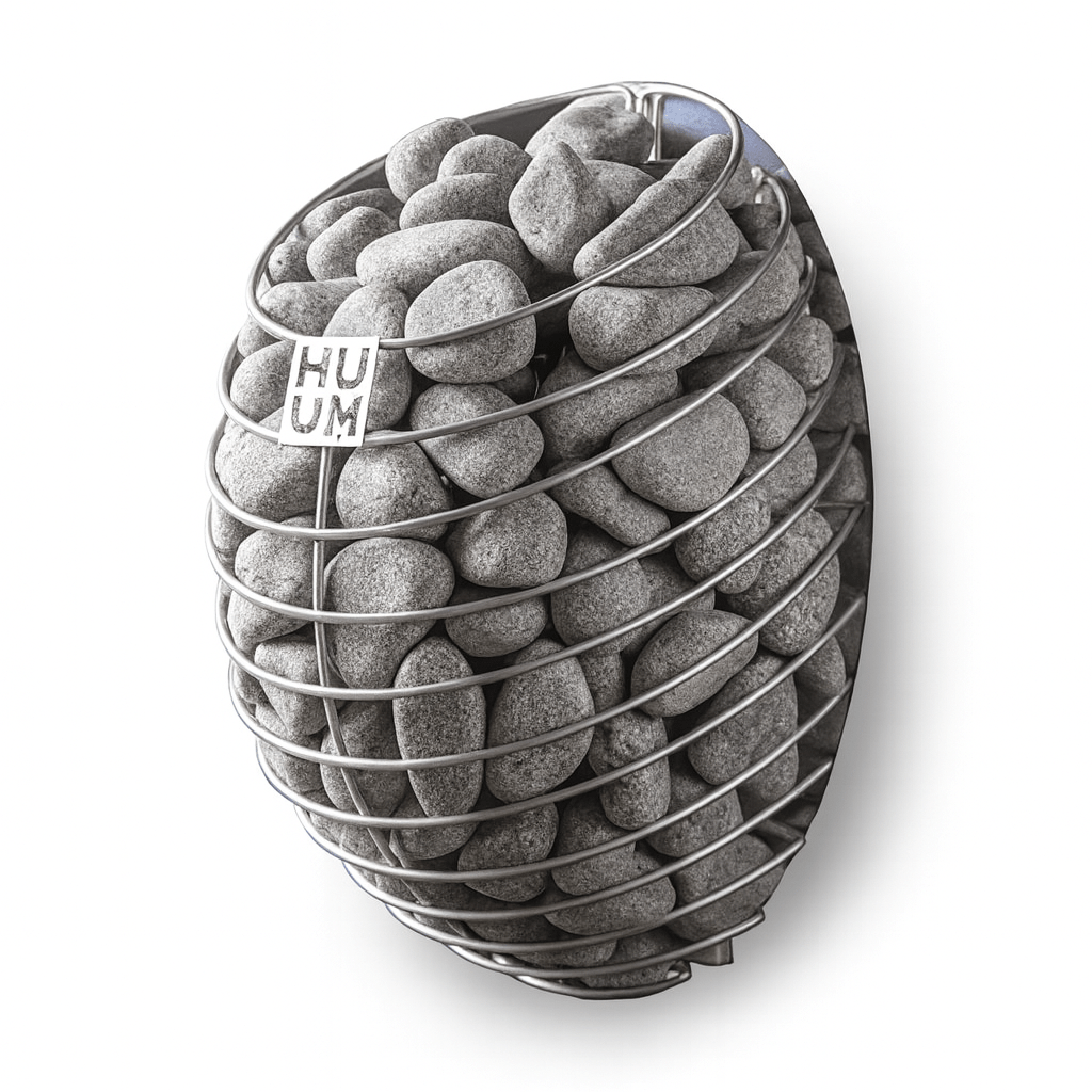 HUUM DROP sauna heater with sleek design and stones for optimal heating efficiency