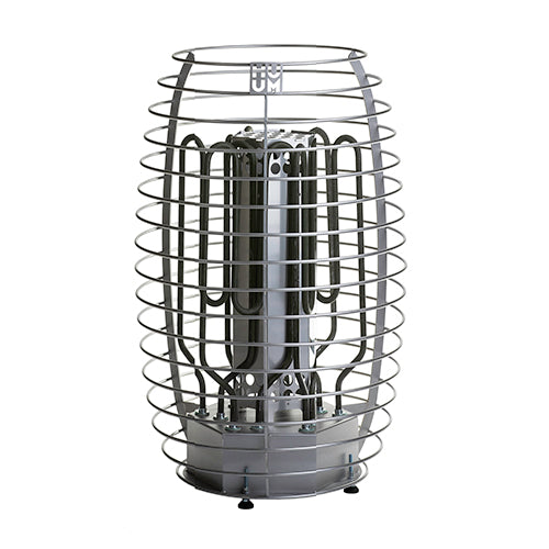 HUUM HIVE Mini electric sauna heater with protective metal cage and compact design