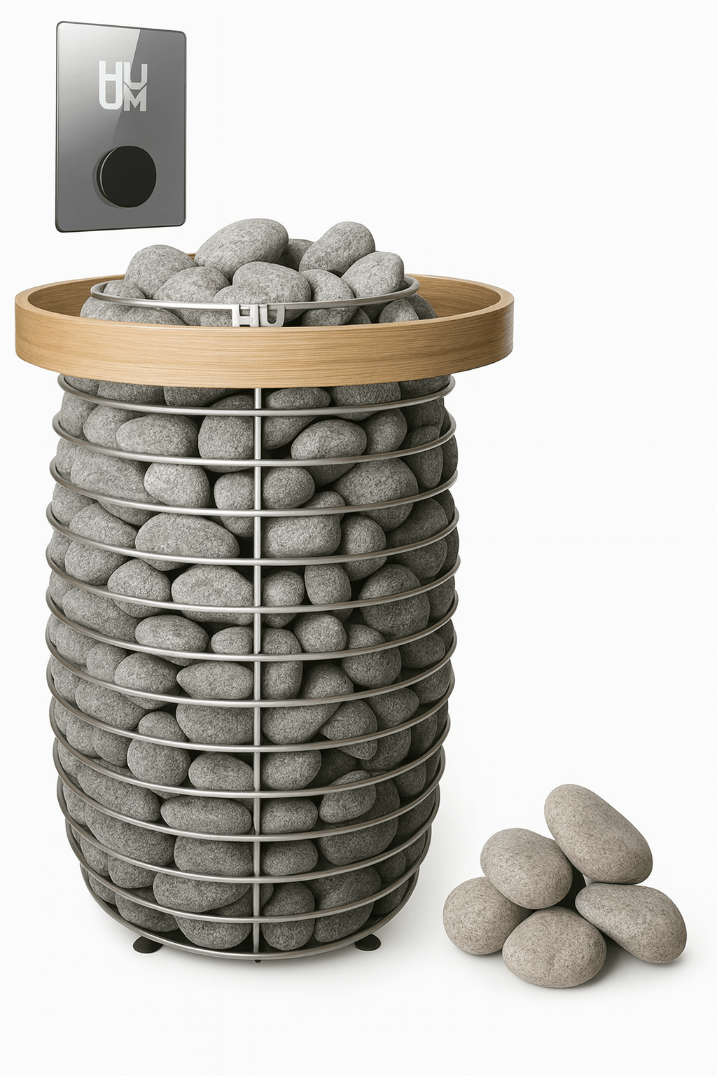 HUUM HIVE Mini sauna heater package with stone reservoir and control panel for efficient heating