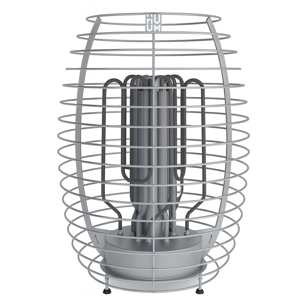 HUUM HIVE sauna heater package modern metal cage design with heating elements inside
