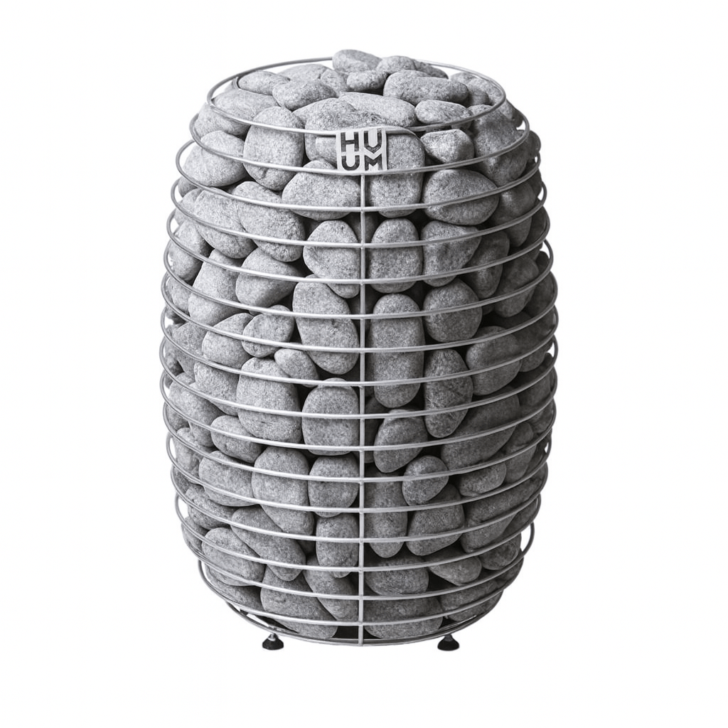 HUUM HIVE sauna heater with a unique stone design for efficient heat distribution in saunas