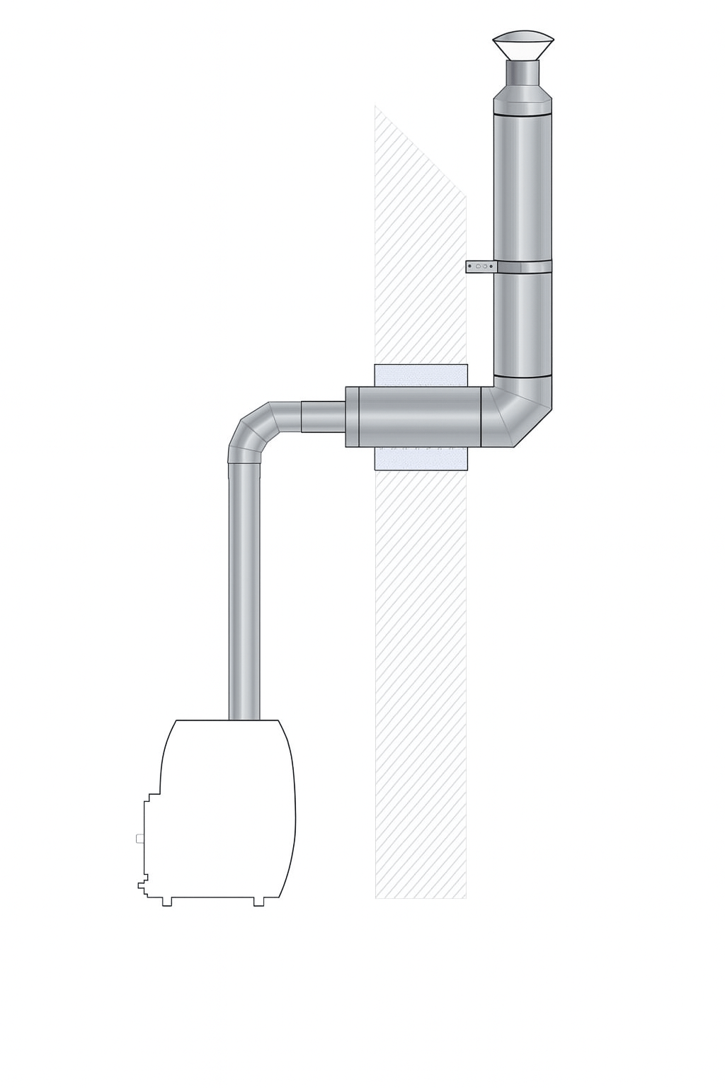 HUUM Thru - Wall Chimney Kit for Sauna Accessories - My Luxury Home Spa