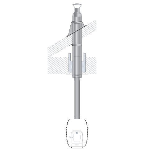 HUUM thru-ceiling chimney kit designed for efficient venting in home heating systems