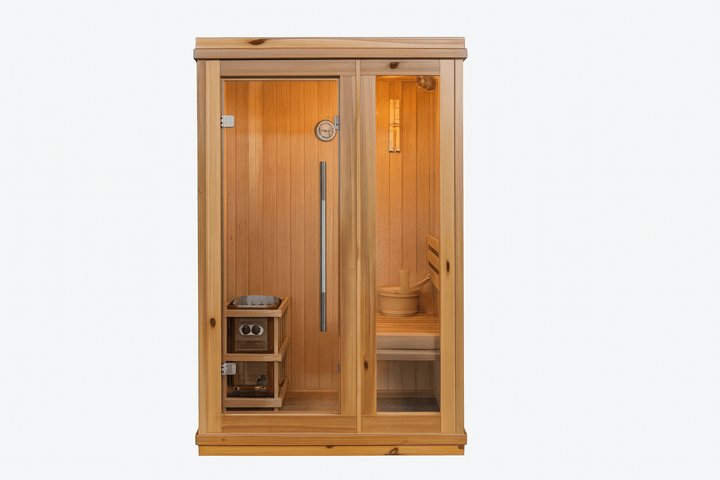SunRay indoor traditional sauna for home with wooden design and glass door for relaxation