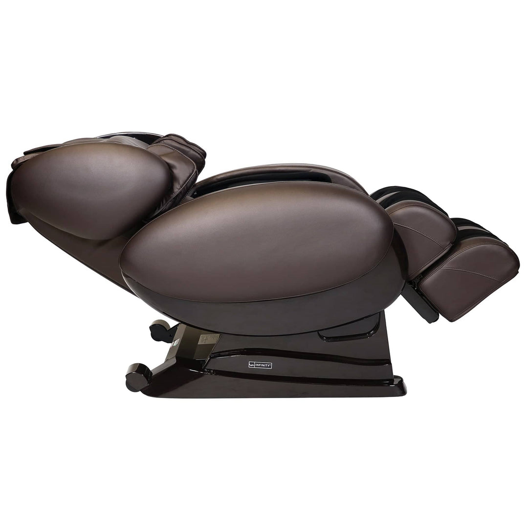Infinity IT-8500 Plus massage chair in brown, designed for deep tissue relaxation and comfort