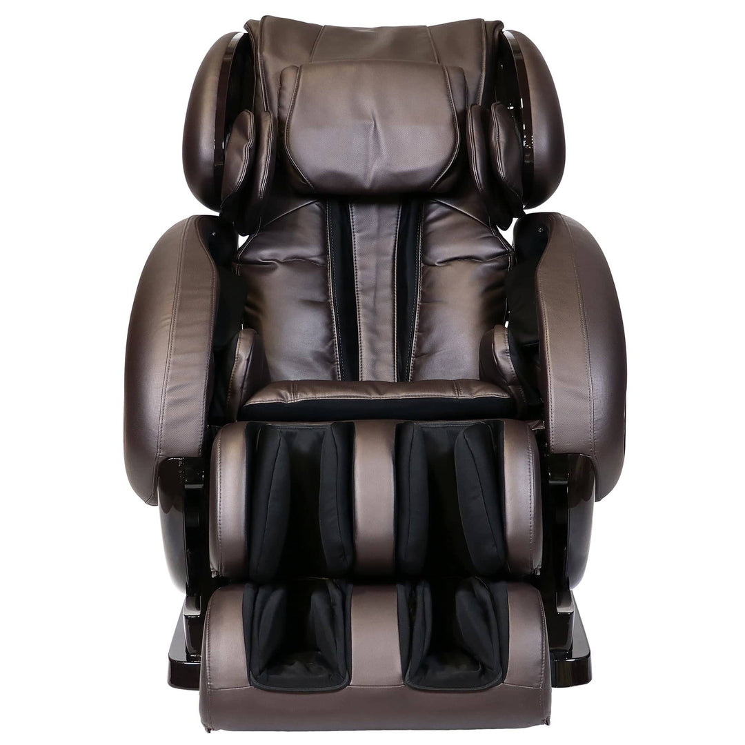 Infinity IT-8500 Plus massage chair in brown leather design for ultimate relaxation and comfort