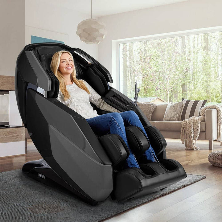 Infinity Imperial Syner-D massage chair providing relaxation and comfort in a stylish living room setting