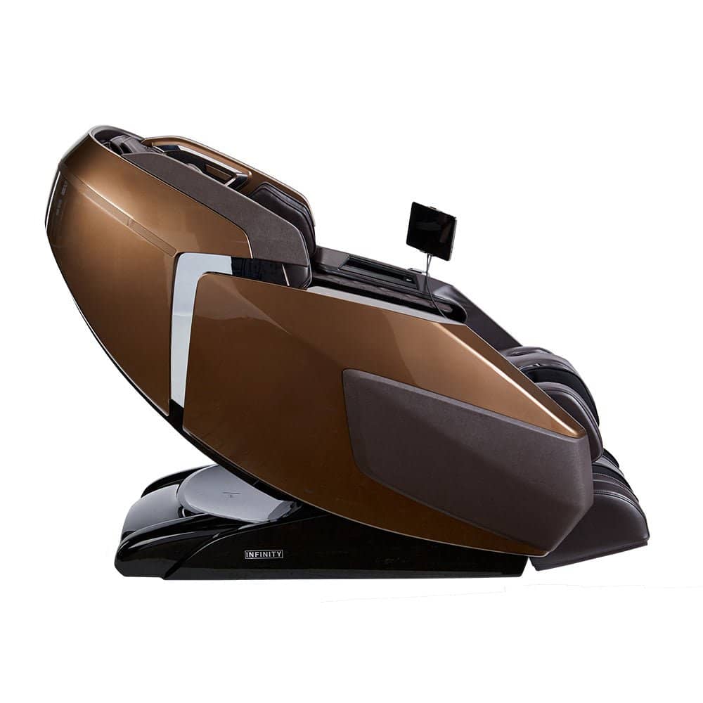Infinity Imperial Syner-D massage chair in brown with an ergonomic design for optimal comfort