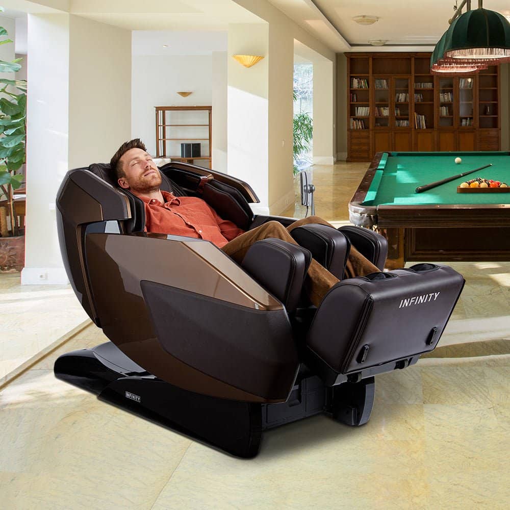 Infinity Imperial Syner-D massage chair offering relaxation with advanced features in a modern living room