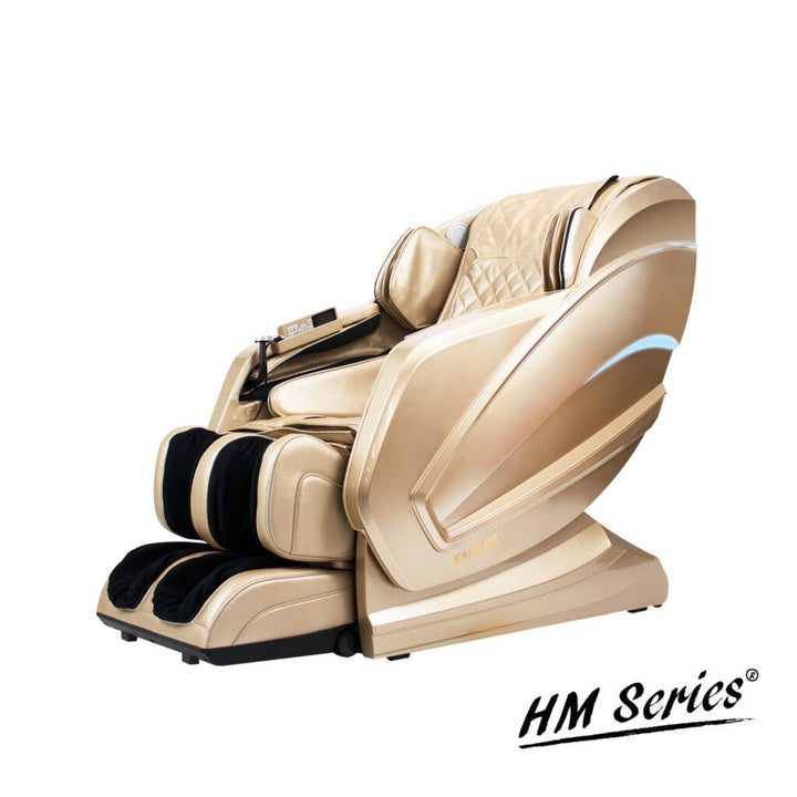 Kahuna luxury massage chair for home in gold color, designed for ultimate relaxation and comfort