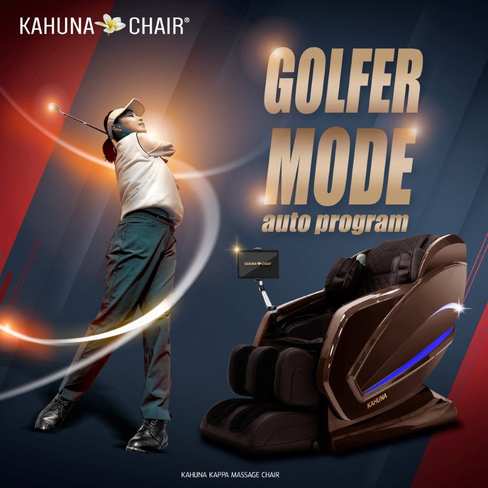 Kahuna Kappa Massage Chair with Golfer Mode, a luxury massage chair for home, enhancing relaxation for golfers