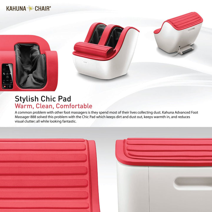 Kahuna massage chair featuring a relaxation foot and leg massager for ultimate comfort and cleanliness