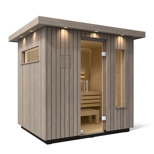 KOHLER C2 Outdoor Sauna in Weathered Grey Spruce - My Luxury Home Spa