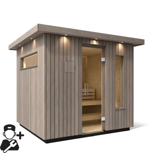 KOHLER C2 Outdoor Sauna in Weathered Grey Spruce - My Luxury Home Spa