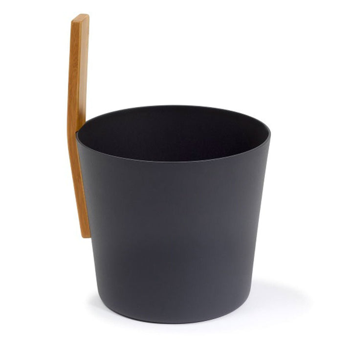 KOLO sauna accessories black wooden-handled bucket for steam room use