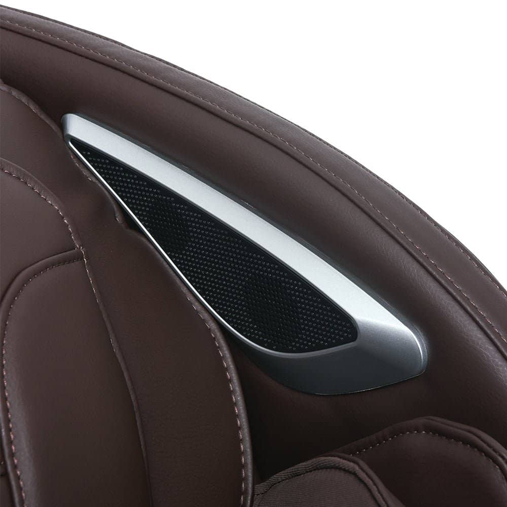 Close-up of the sleek armrest design of the Kyota Joubu M880 massage chair with high-quality materials