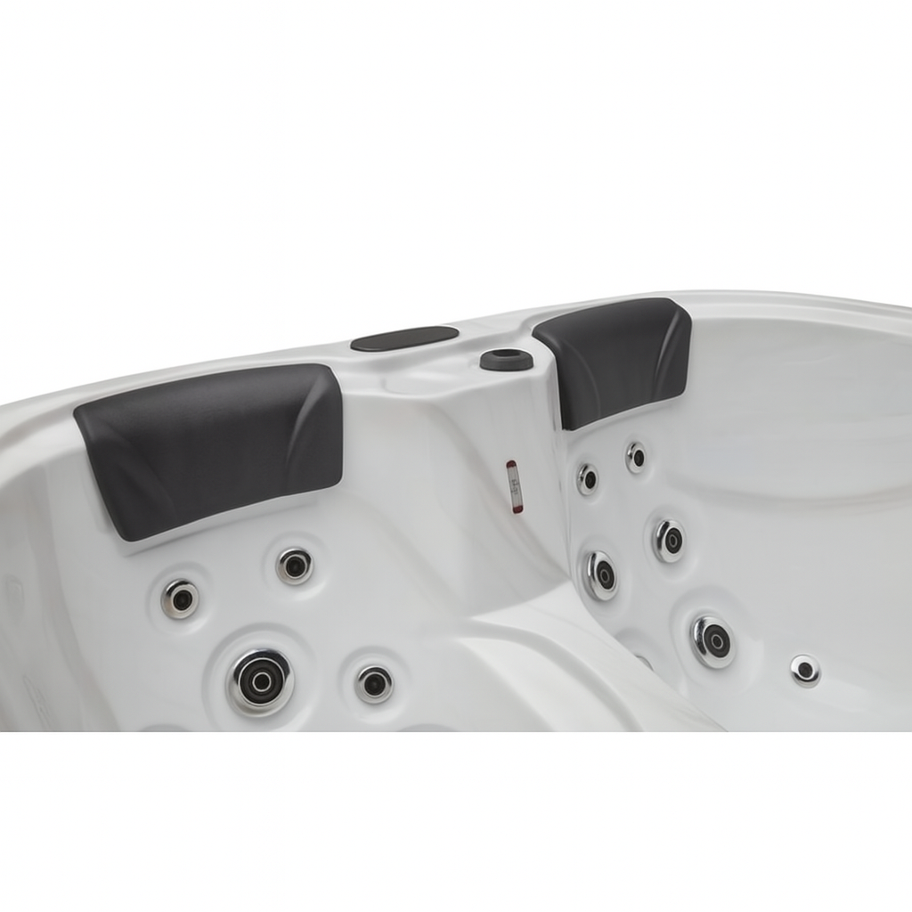 Luxury Spa Largo Studio Series hot tub interior with ergonomic seating and multiple jet nozzles