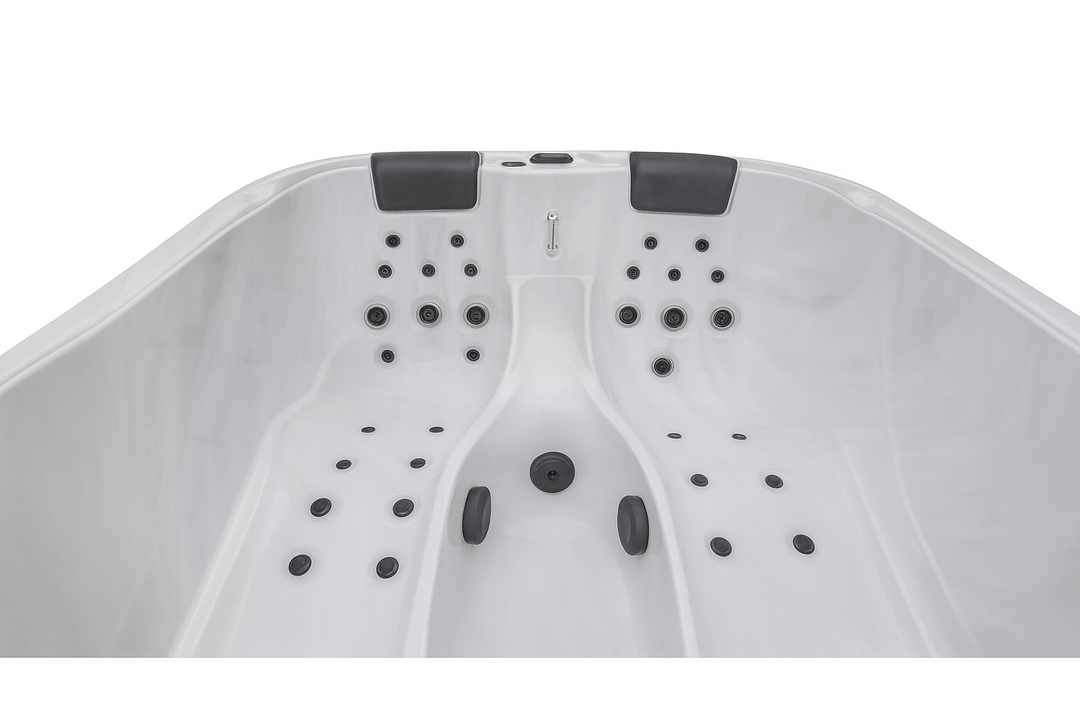 Interior view of Largo Studio Series hot tub with comfortable seating and jet placements for relaxation