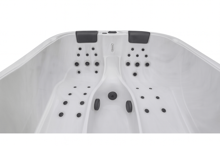 Interior view of Largo Studio Series hot tub with comfortable seating and jet placements for relaxation