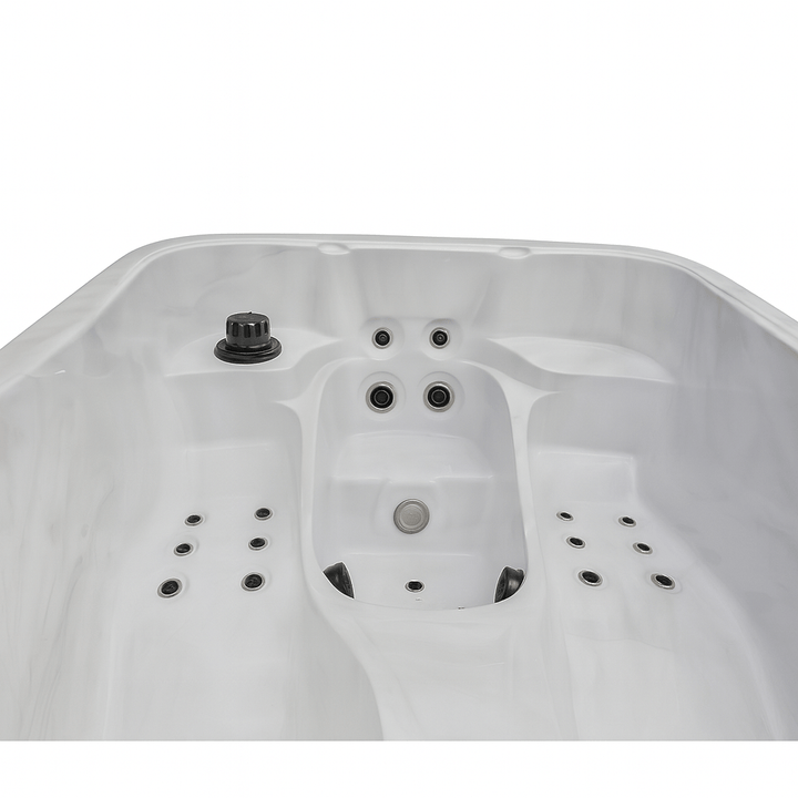 Interior view of Largo Studio Series hot tub featuring massage jets and sleek design